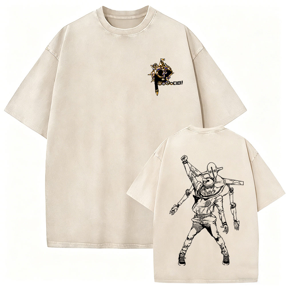 Camiseta Vintage Lavada de Ani - Jojo Anime Merchandise reseña y precio